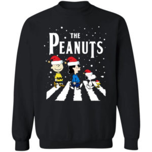 Funny Christmas The Peanuts Abbey Road Christmas Shirt Sweatshirt Black S