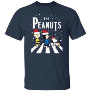 Funny Christmas The Peanuts Abbey Road Christmas Shirt Unisex T-Shirt Navy S