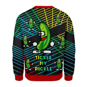 funny cucumber tickle my pickle 3d christmas sweater 2 300x300 image Funny Cucumber Tickle My Pickle 3D Christmas Sweater product photo 2