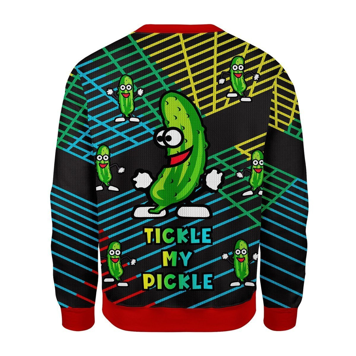 funny-cucumber-tickle-my-pickle-3d-christmas-sweater-2.jpeg Funny Cucumber Tickle My Pickle 3D Christmas Sweater product photo 2