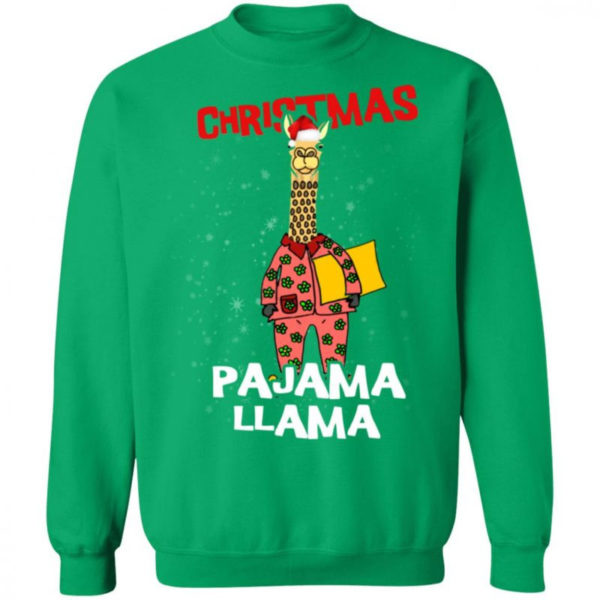 Funny Giraffe Christmas Pajama Llama Christmas Shirt Sweatshirt Irish Green S