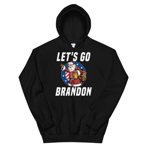 Funny Santa Let's Go Brandon Christmas Shirt Hoodie Black S