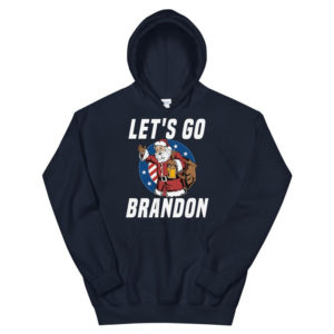 Funny Santa Let's Go Brandon Christmas Shirt Hoodie Navy S