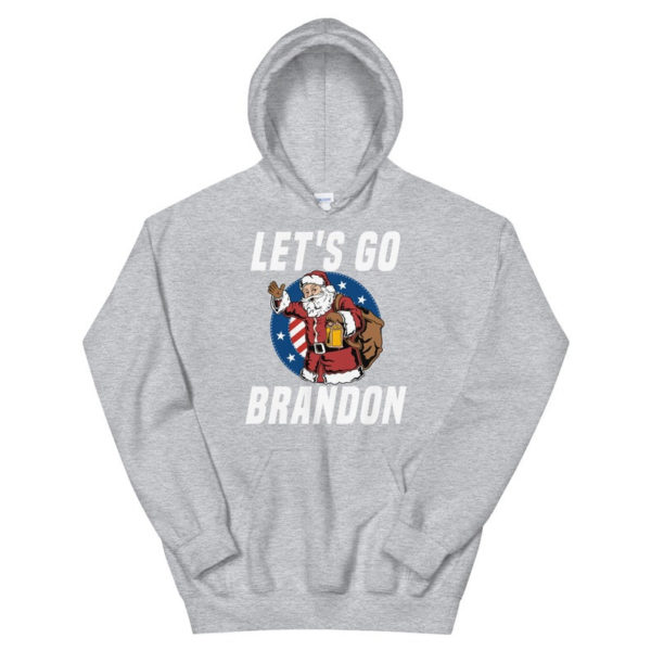 Funny Santa Let's Go Brandon Christmas Shirt Hoodie Sport Grey S