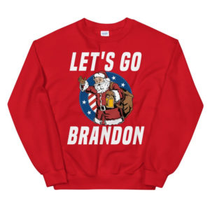 Funny Santa Let's Go Brandon Christmas Shirt Sweatshirt Red S