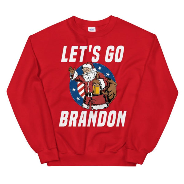 Funny Santa Let's Go Brandon Christmas Shirt Sweatshirt Red S
