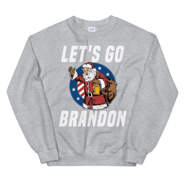 Funny Santa Let's Go Brandon Christmas Shirt Sweatshirt Sport Grey S