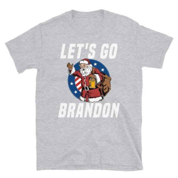 Funny Santa Let's Go Brandon Christmas Shirt Unisex T-Shirt Sport Grey S