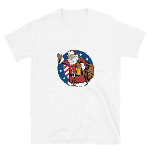 Funny Santa Let's Go Brandon Christmas Shirt Unisex T-Shirt White S
