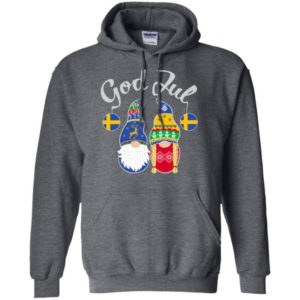 Gnome God Jul Christmas Shirt Hoodie Dark Heather S