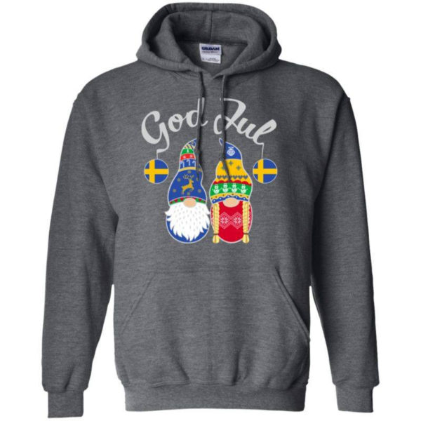 Gnome God Jul Christmas Shirt Hoodie Dark Heather S