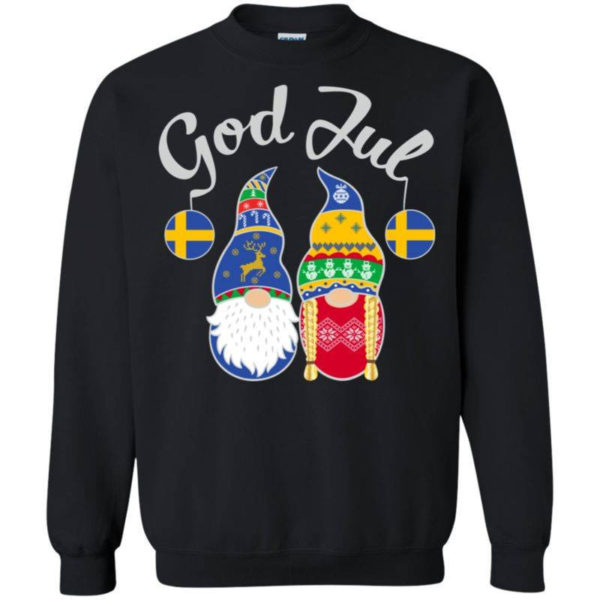 Gnome God Jul Christmas Shirt Sweatshirt Black S