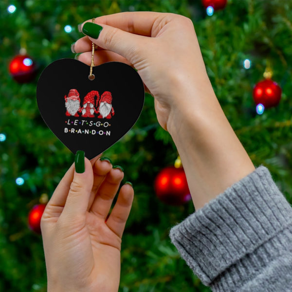 Gnomes Family Let’s Go Brandon Ceramic Ornaments product photo 2