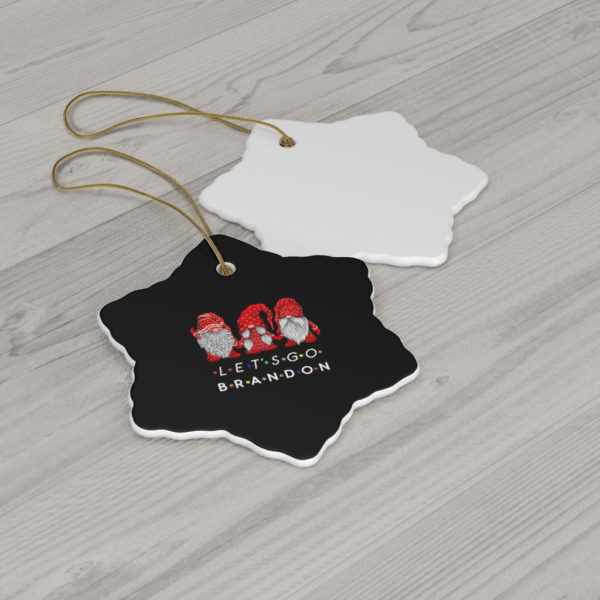 Gnomes Family Let’s Go Brandon Ceramic Ornaments product photo 4