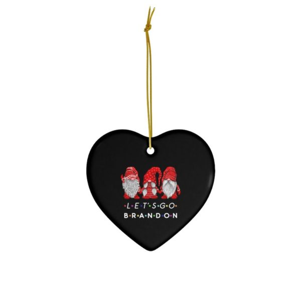 Gnomes Family Let’s Go Brandon Ceramic Ornaments Heart One Size