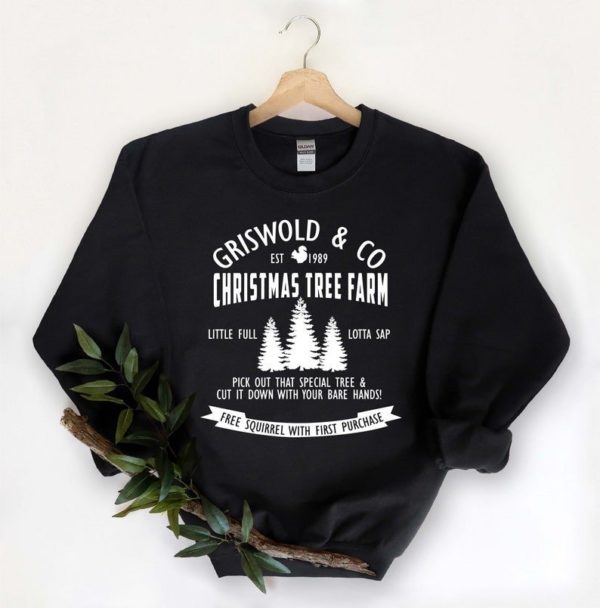 Griswold Co Christmas Tree Farm Christmas Sweatshirt Sweatshirt Black S