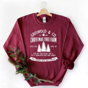 Griswold Co Christmas Tree Farm Christmas Sweatshirt Sweatshirt Maroon S