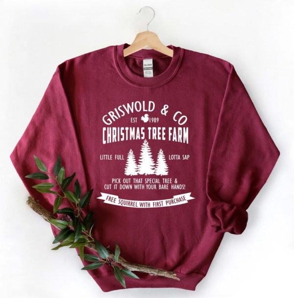 Griswold Co Christmas Tree Farm Christmas Sweatshirt Sweatshirt Maroon S