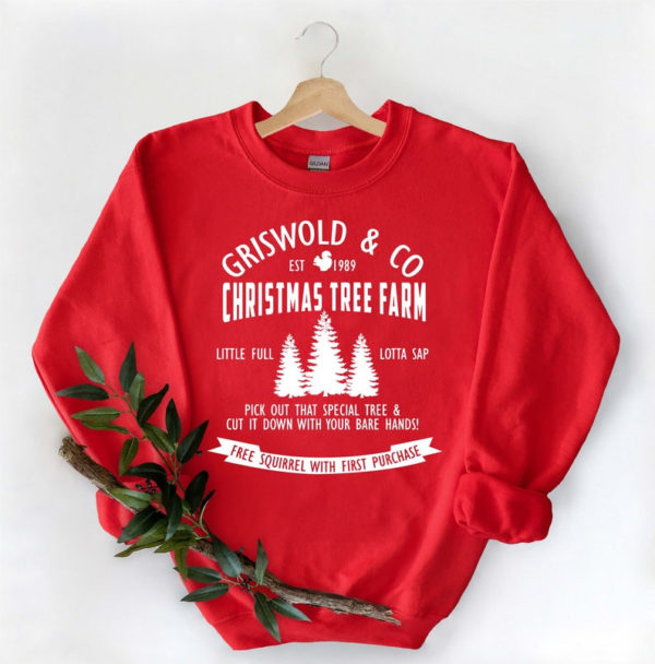 Griswold Co Christmas Tree Farm Christmas Sweatshirt Sweatshirt Red S