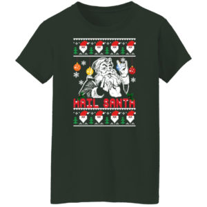 Hail Santa Christmas Sweatshirt Ladies T-Shirt Forest Green S