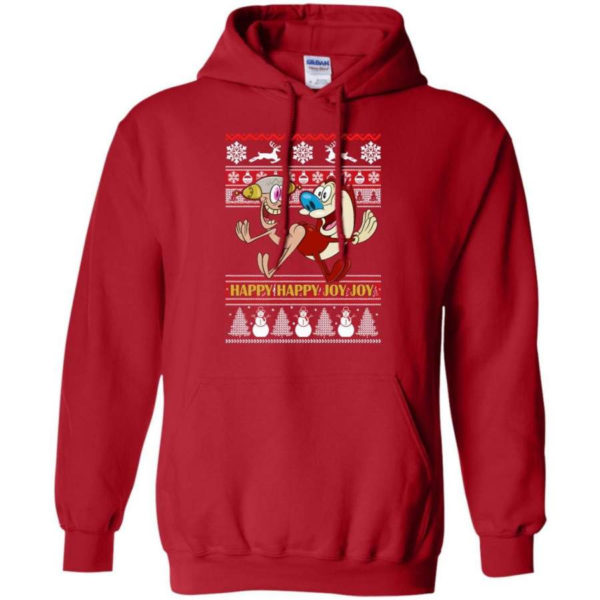 Happy Happy Joy Joy Funny Christmas Shirt Hoodie Red S