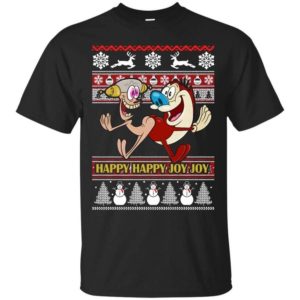 Happy Happy Joy Joy Funny Christmas Shirt Unisex T-Shirt Black S