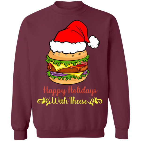 Happy Holidays With These Burger Santa Christmas Shirt Christmas Sweatshirt Maroon S
