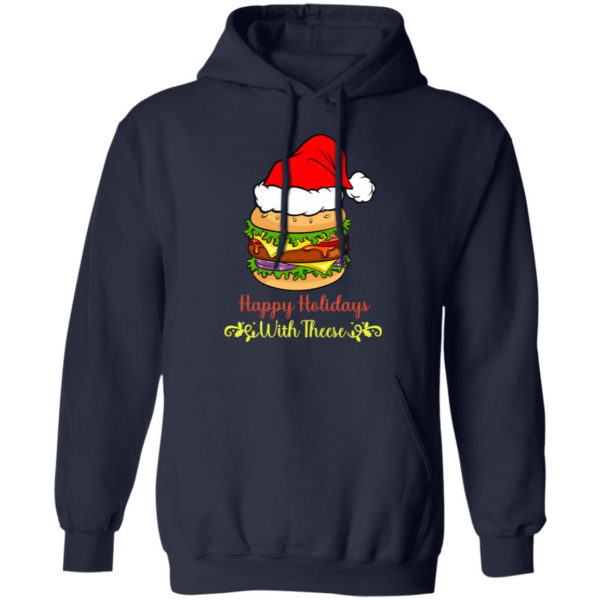 Happy Holidays With These Burger Santa Christmas Shirt Hoodie Navy S