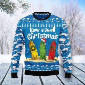 Have A Swell Christmas Surfing Summer Holiday Sweater AOP Sweater Blue S