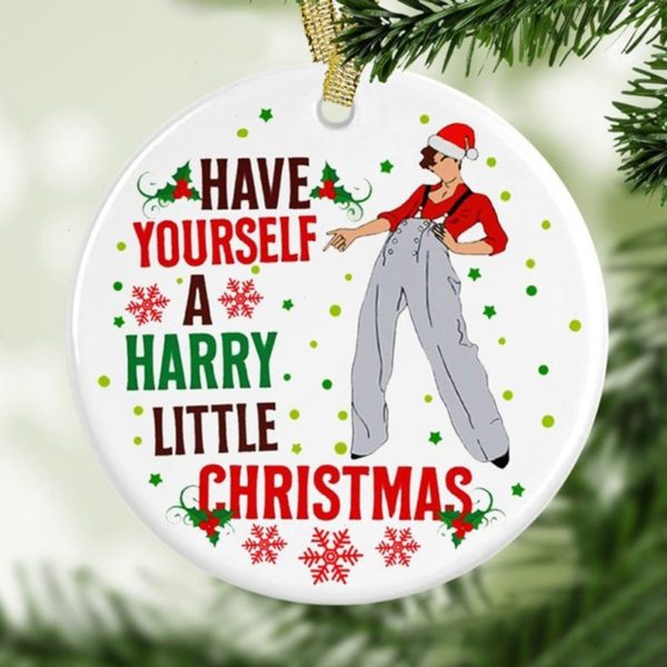 Have Yourself A Harry Little Christmas Circle Ornament Circle Ornament White 1-pack