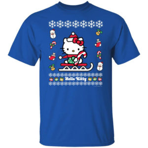Hello Kitty Candy Cane Snowman Christmas T-shirt Unisex T-Shirt Royal S