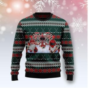 Hockey Gnome Hockey Lover Christmas Sweater AOP Sweater Forest Green S
