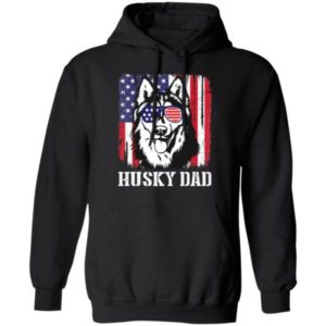Husky Dad American Flag Glasses T Shirt Hoodie Sweatshirt Product Photo