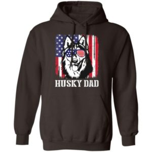 Husky Dad American Flag Glasses T Shirt Hoodie Sweatshirt Product Photo
