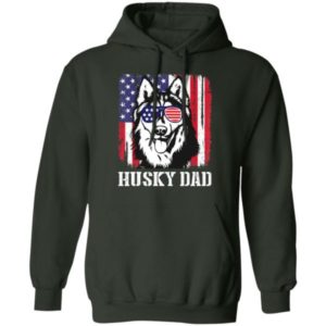 Husky Dad American Flag Glasses T Shirt Hoodie Sweatshirt Product Photo