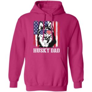 Husky Dad American Flag Glasses T Shirt Hoodie Sweatshirt Product Photo