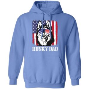 Husky Dad American Flag Glasses T Shirt Hoodie Sweatshirt Product Photo