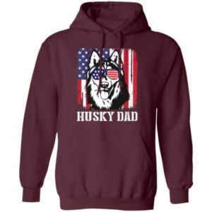 Husky Dad American Flag Glasses T Shirt Hoodie Sweatshirt Product Photo