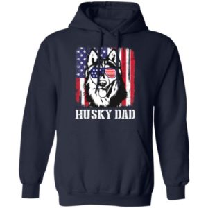 Husky Dad American Flag Glasses T Shirt Hoodie Sweatshirt Product Photo