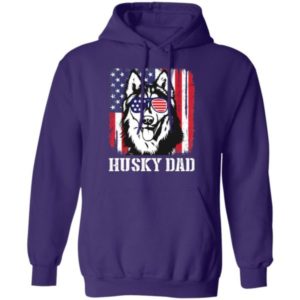 Husky Dad American Flag Glasses T Shirt Hoodie Sweatshirt Product Photo