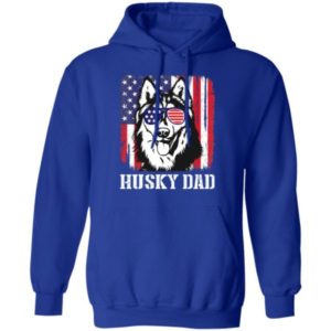 Husky Dad American Flag Glasses T Shirt Hoodie Sweatshirt Product Photo