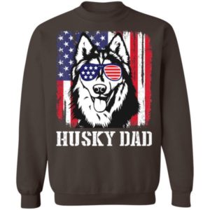 Husky Dad American Flag Glasses T Shirt Hoodie Sweatshirt Product Photo