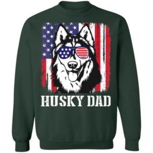 Husky Dad American Flag Glasses T Shirt Hoodie Sweatshirt Product Photo