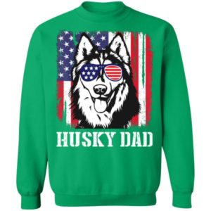 Husky Dad American Flag Glasses T Shirt Hoodie Sweatshirt Product Photo