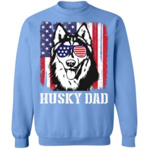 Husky Dad American Flag Glasses T Shirt Hoodie Sweatshirt Product Photo