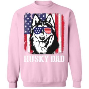 Husky Dad American Flag Glasses T Shirt Hoodie Sweatshirt Product Photo