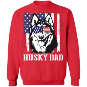 Husky Dad American Flag Glasses T Shirt Hoodie Sweatshirt Product Photo