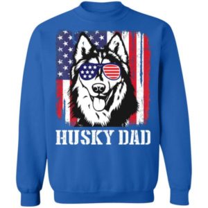Husky Dad American Flag Glasses T Shirt Hoodie Sweatshirt Product Photo