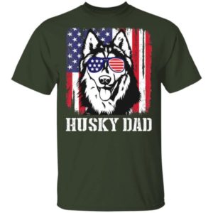 Husky Dad American Flag Glasses T Shirt Hoodie Sweatshirt Product Photo