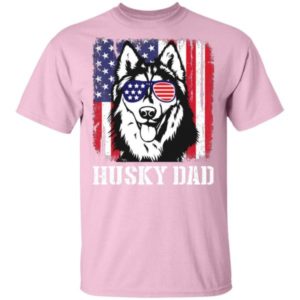Husky Dad American Flag Glasses T Shirt Hoodie Sweatshirt Product Photo
